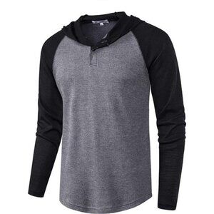 Men's Causal Pullover Hoodie Lightweight Solid Color Hooded Sweatshirt Tops